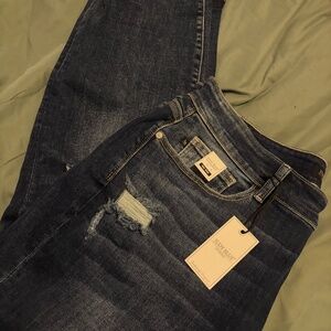 Judy Blue mid rise distressed cuffed jeans